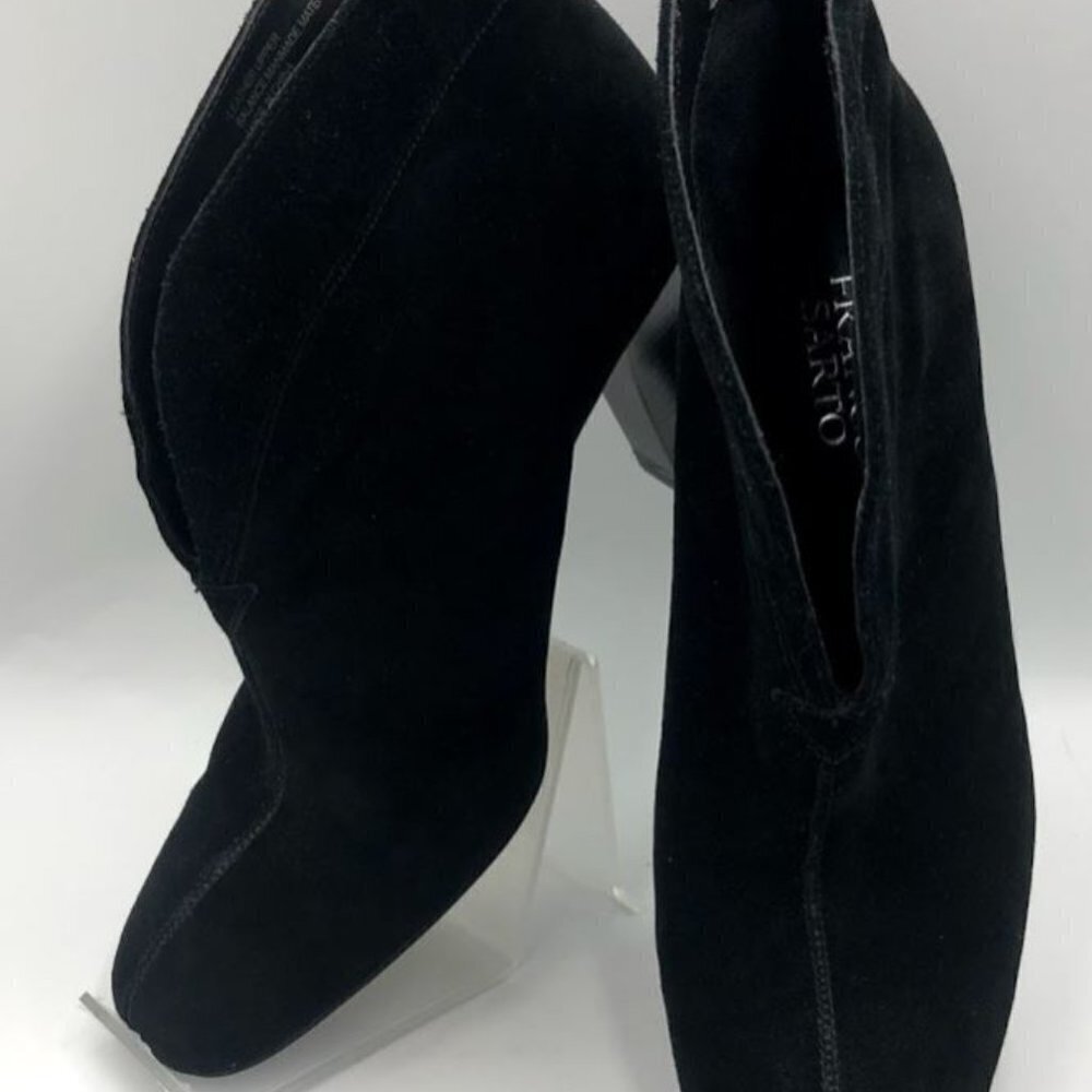 Franco Sarto Women's Black Suede Leather Booties - Picture 12 of 12